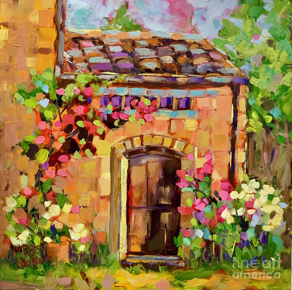 Door Tuscany Italia Italian Home Poster featuring the painting Tuscan Spring by Patsy Walton