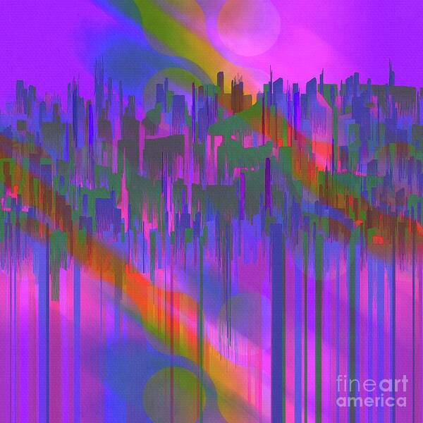 Abstract Poster featuring the digital art Urban City Streets Abstract 2 by Philip Preston