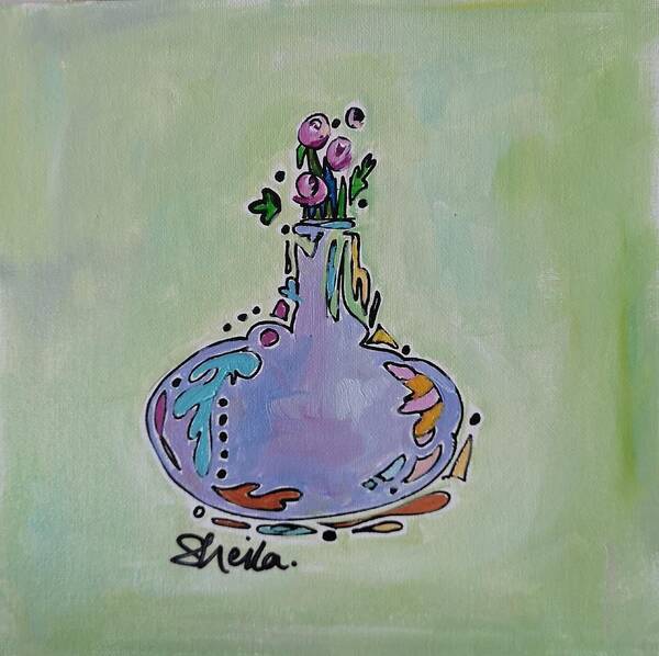Flowers Poster featuring the painting Violet Bud Vase by Sheila Romard