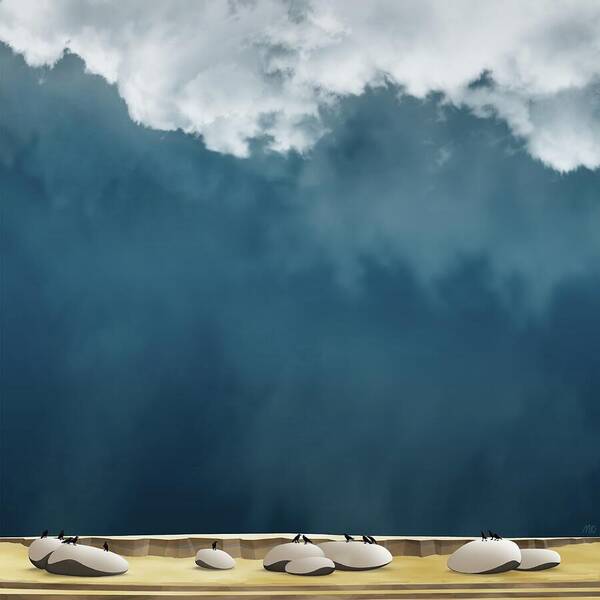 Dramatic Skyscape Poster featuring the digital art Waiting for the play by Moira Risen