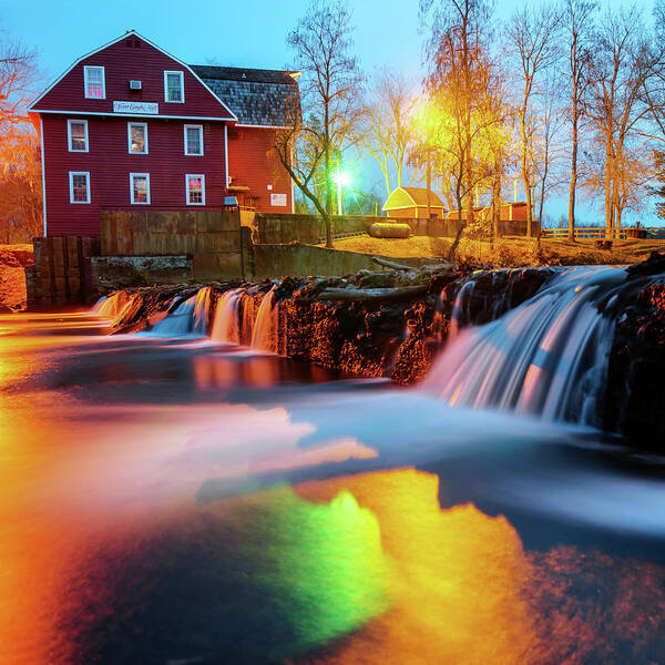War Eagle Mill Poster featuring the photograph War Eagle Creek Falls and Historic Mill - Rogers Arkansas by Gregory Ballos