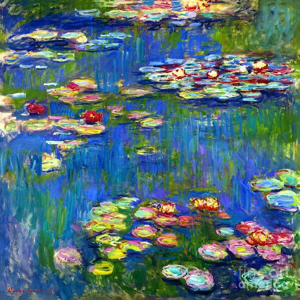 Claude Monet Poster featuring the painting Water Lilies 22. by Claude Monet