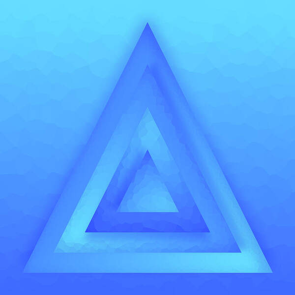 Abstract Poster featuring the digital art Water Pyramid by Liquid Eye