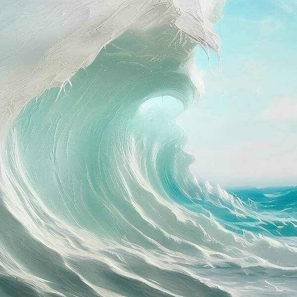 Wave Poster featuring the digital art Wave-11 by Nina Bradica