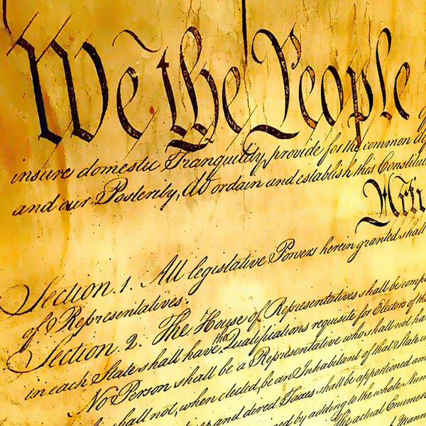 Constitution Poster featuring the mixed media We the People by United States Constitution