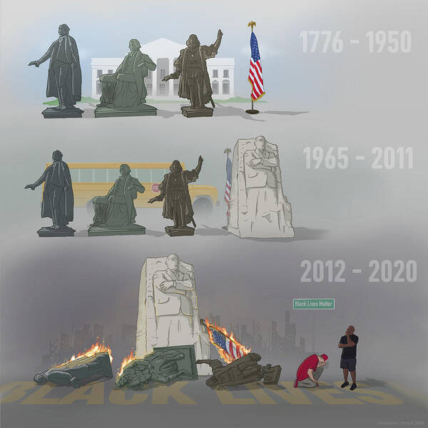 Statues Poster featuring the digital art What Will 2030 Look Like by Emerson Design