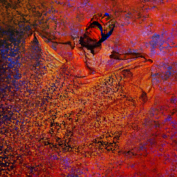 Abstract Art Poster featuring the mixed media Wind Dancer by Canessa Thomas