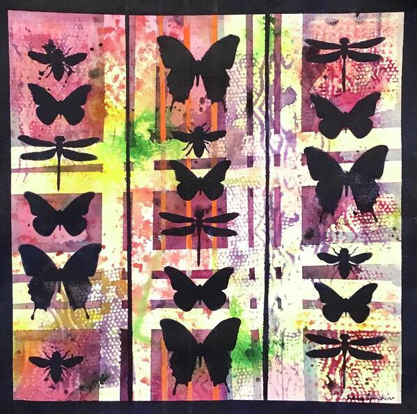 Butterfly Poster featuring the painting Winged Creatures I by Liana Yarckin