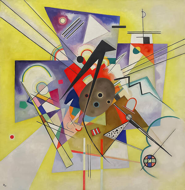 Yellow Poster featuring the painting Yellow Accompaniment by Wassily Kandinsky by Mango Art