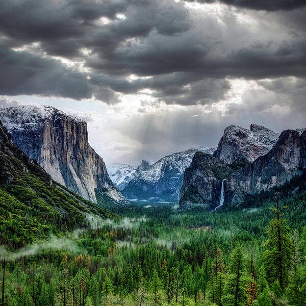 Landscape Poster featuring the photograph Yosemite Tunnel View by Romeo Victor