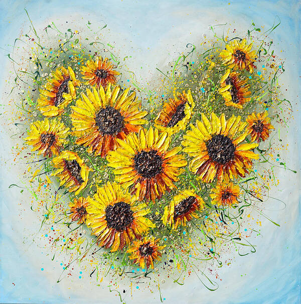 Sunflower Poster featuring the painting You're my Sunshine by Amanda Dagg