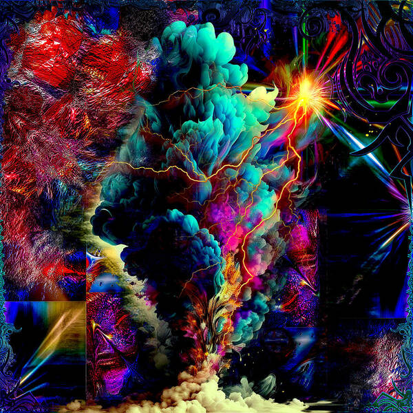 Abstract Poster featuring the digital art Zeus by Michael Damiani