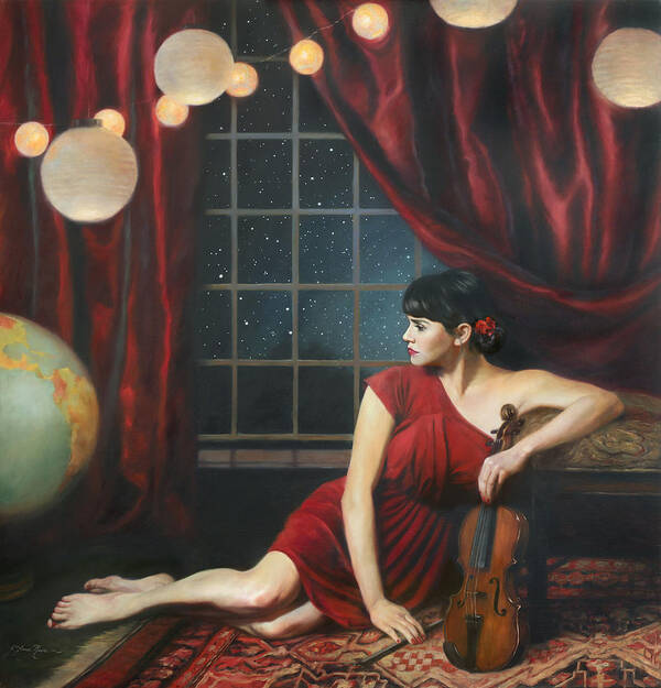 Music Poster featuring the painting Music of the Spheres by Anna Rose Bain