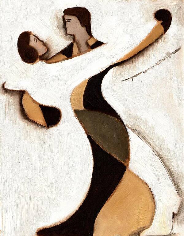 Modern Dance Poster featuring the painting Tommervik Abstract Dancers Art Print by Tommervik