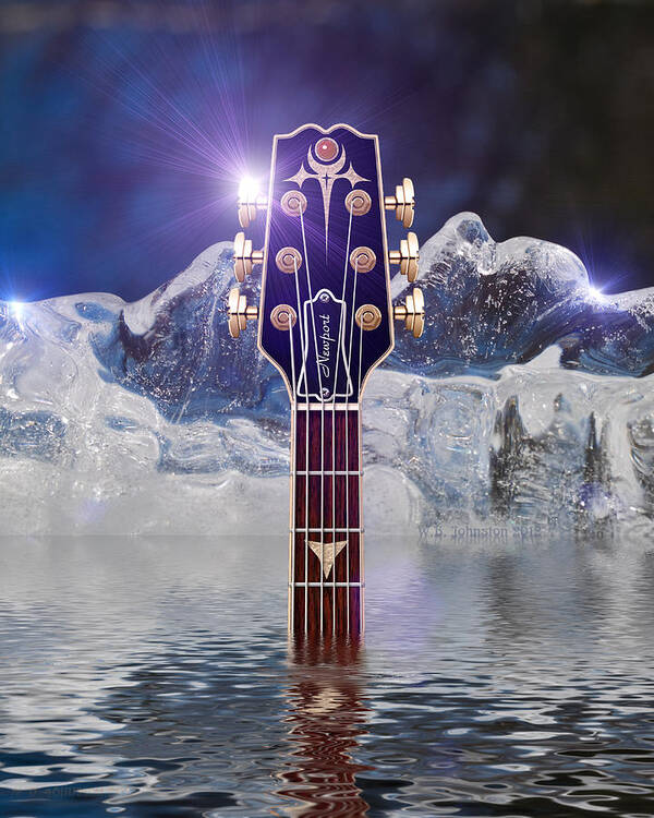 Guitar Poster featuring the digital art Iceberg Blues by WB Johnston