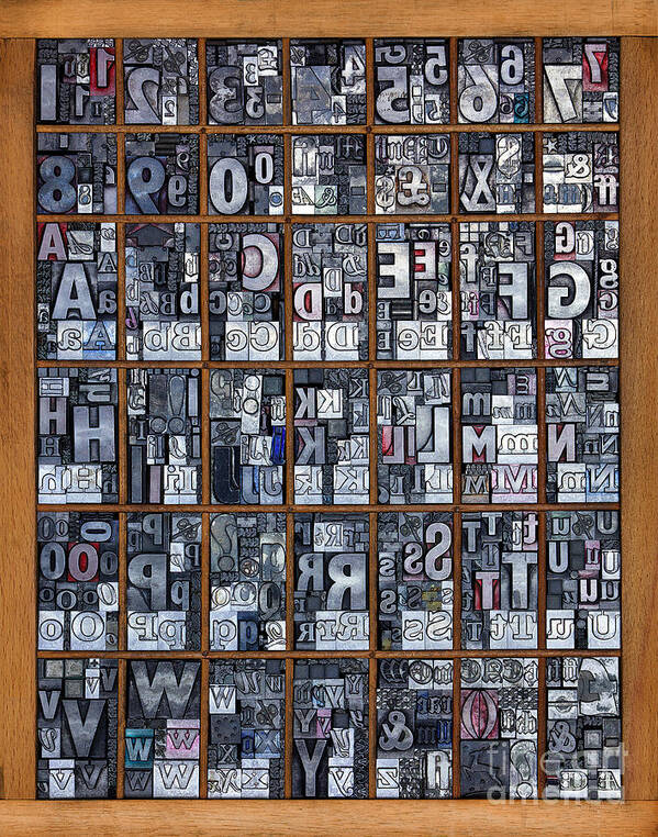 Letterpress Poster featuring the photograph Letterpress alphabet by Richard Thomas