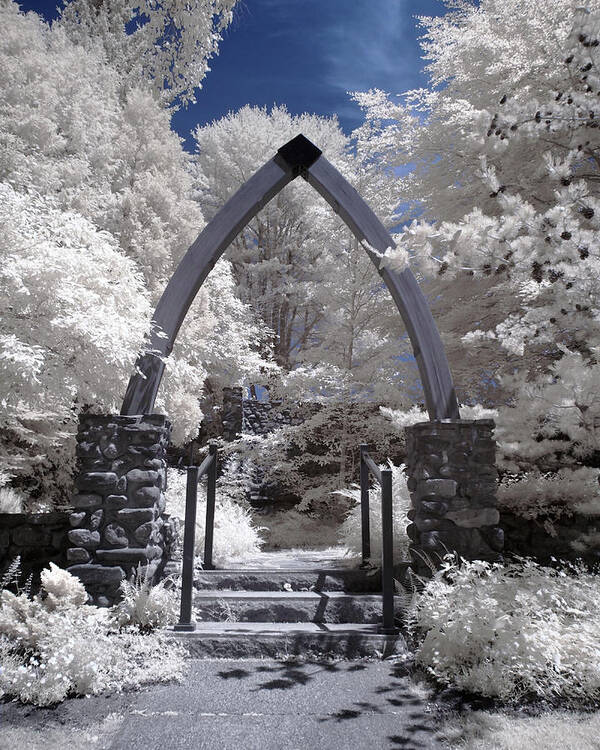 Vasper Hill Children's Hospital Poster featuring the photograph Chapel in the Woods - Infrared by Joann Vitali
