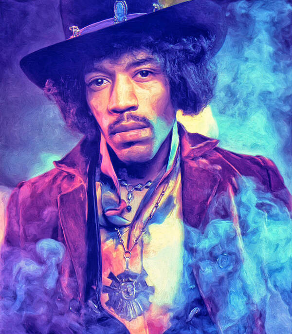 Jimi Hendrix Poster featuring the painting Jimi Hendrix by Dominic Piperata
