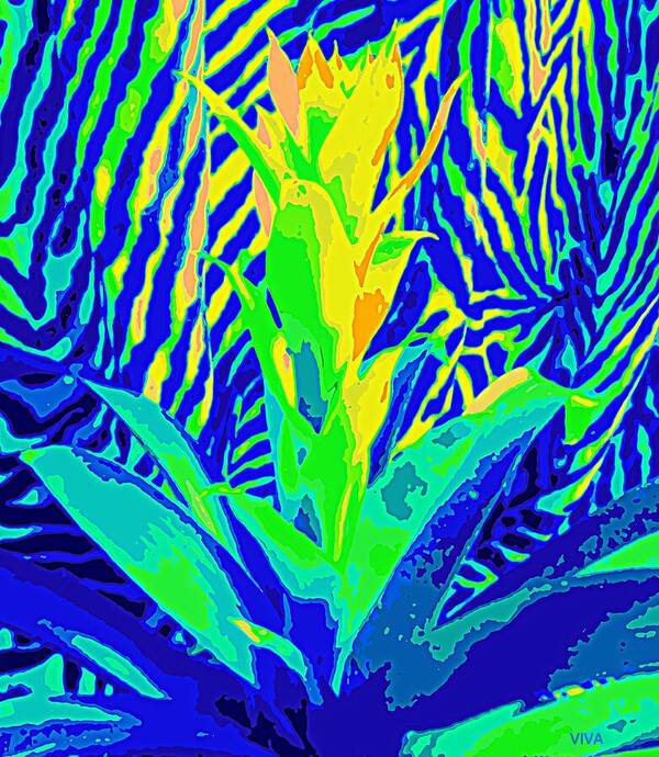 Bromeliad Poster featuring the photograph Bromeliad Exotica Abstract by VIVA Anderson