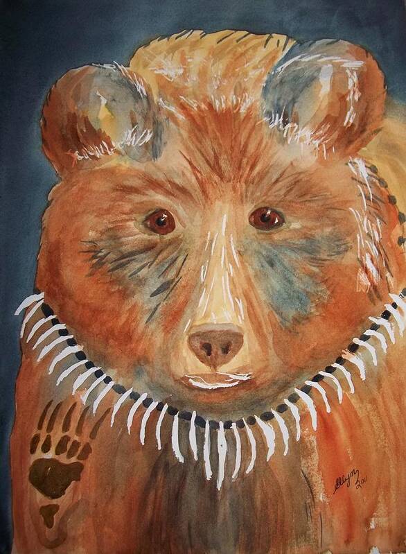 Bear Poster featuring the painting Bear Medicine by Ellen Levinson