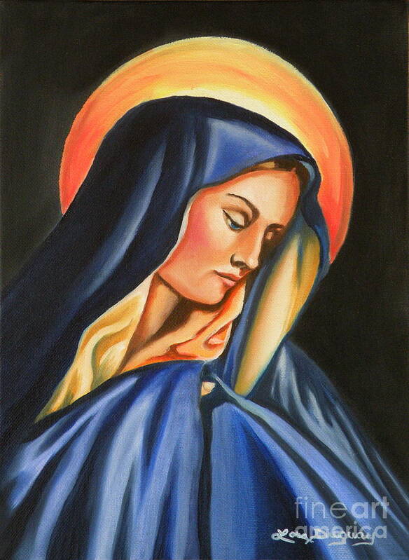 Our Lady Of Sorrows Poster featuring the painting Our Lady of Sorrows by Lora Duguay