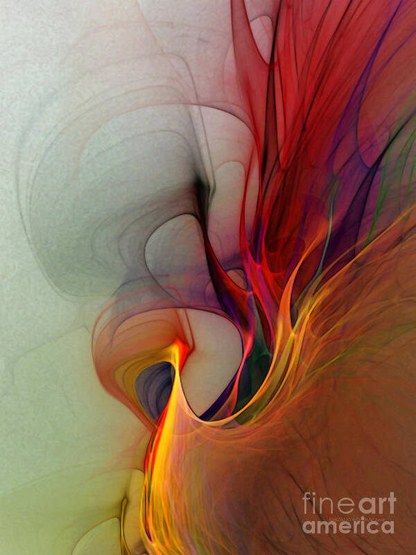 Abstract Poster featuring the digital art Rapture of the Deep-Abstract art by Karin Kuhlmann