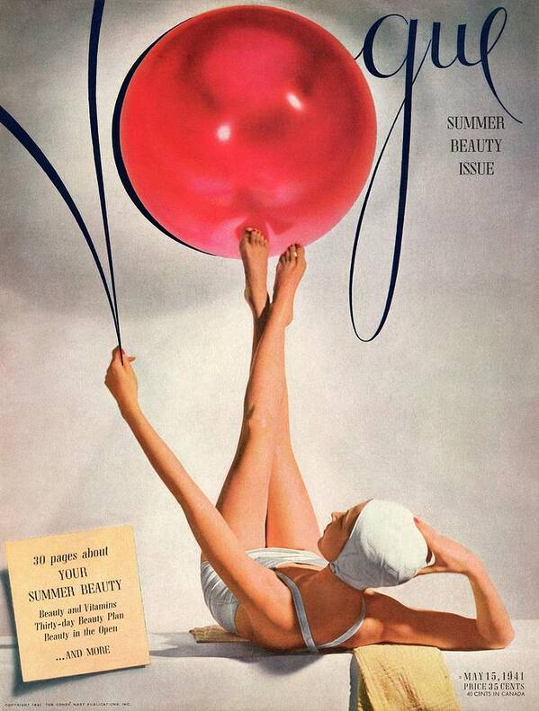 Vogue Cover Of A Woman Balancing by Horst P Horst