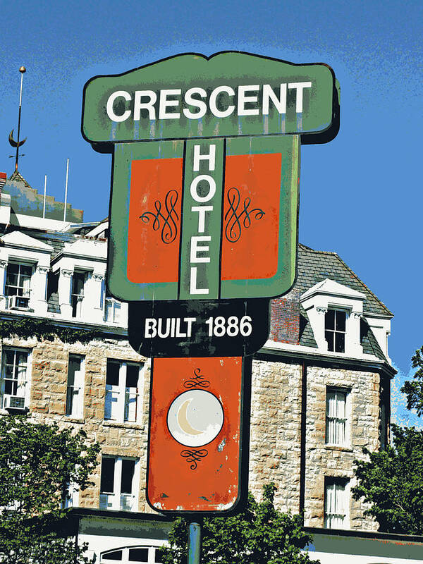Signs Poster featuring the photograph Crescent Hotel by Jo Sheehan