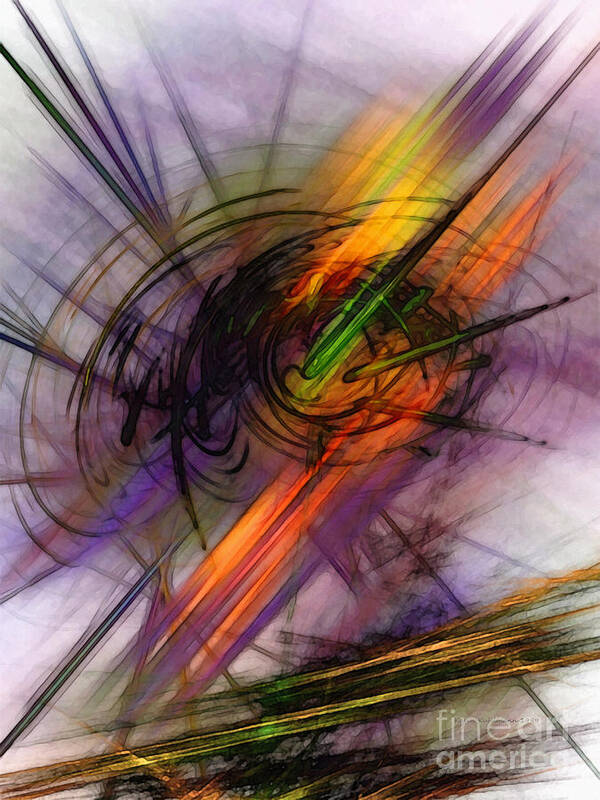 Abstract Poster featuring the digital art Blazing Abstract Art by Karin Kuhlmann