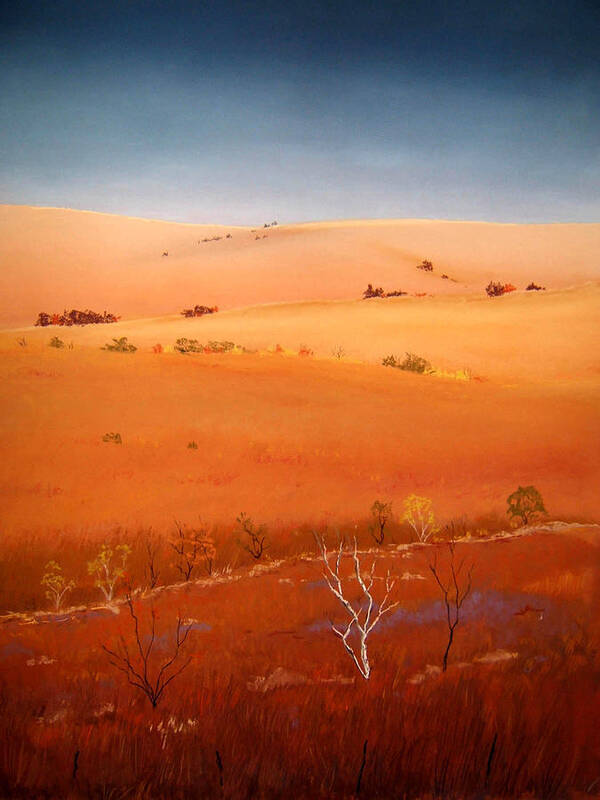 Landscape Poster featuring the pastel High Plains Hills by William Renzulli