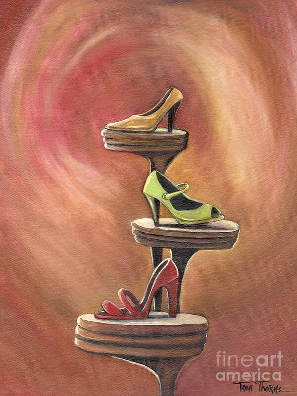 Shoes Poster featuring the painting Steppin Out by Toni Thorne