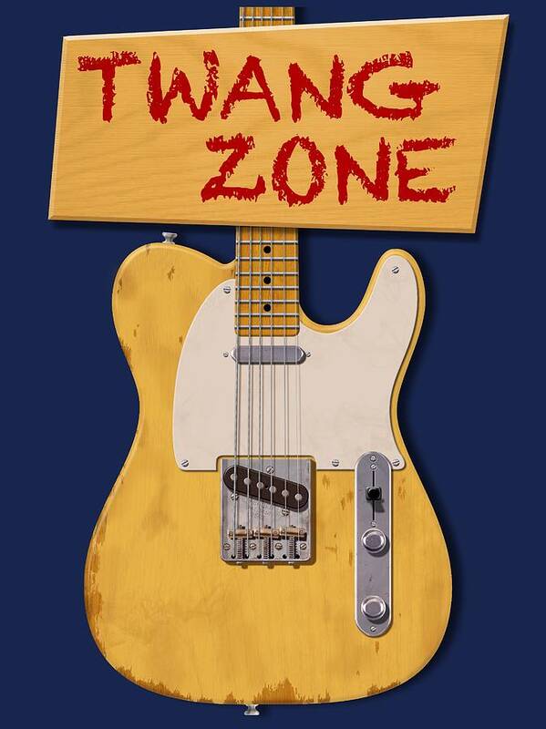 Tele Poster featuring the digital art Twang Zone T-Shirt by WB Johnston