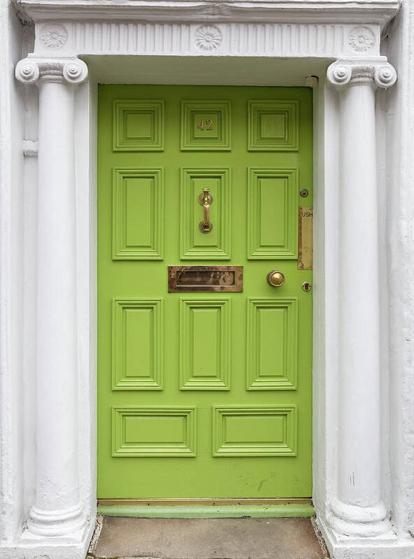 Dublin Poster featuring the photograph Lime Green Door in Dublin by Georgia Clare