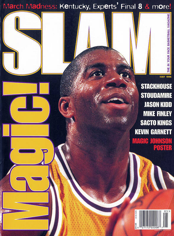 Magic Johnson Poster featuring the photograph Magic! SLAM Cover by Getty Images