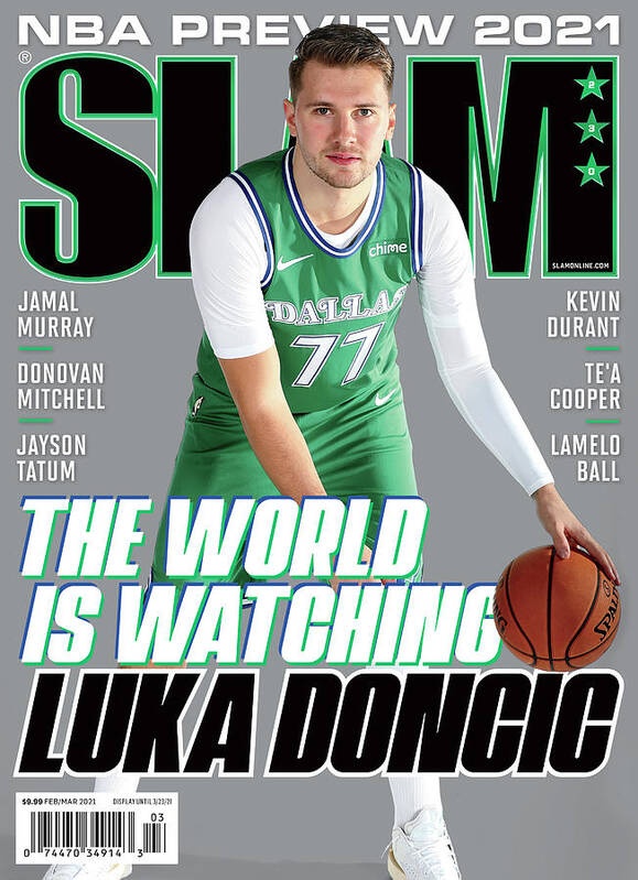 Luka Doncic Poster featuring the photograph The World is Watching Luka Doncic SLAM Cover by Getty Images