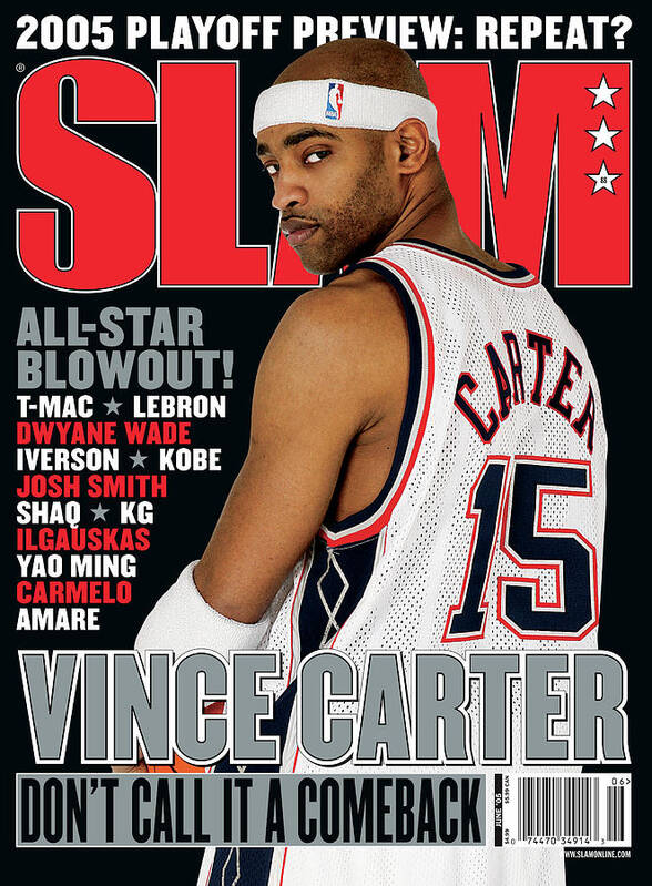 Vince Carter Poster featuring the photograph Vince Carter: Don't Call it a Comeback SLAM Cover by Getty Images