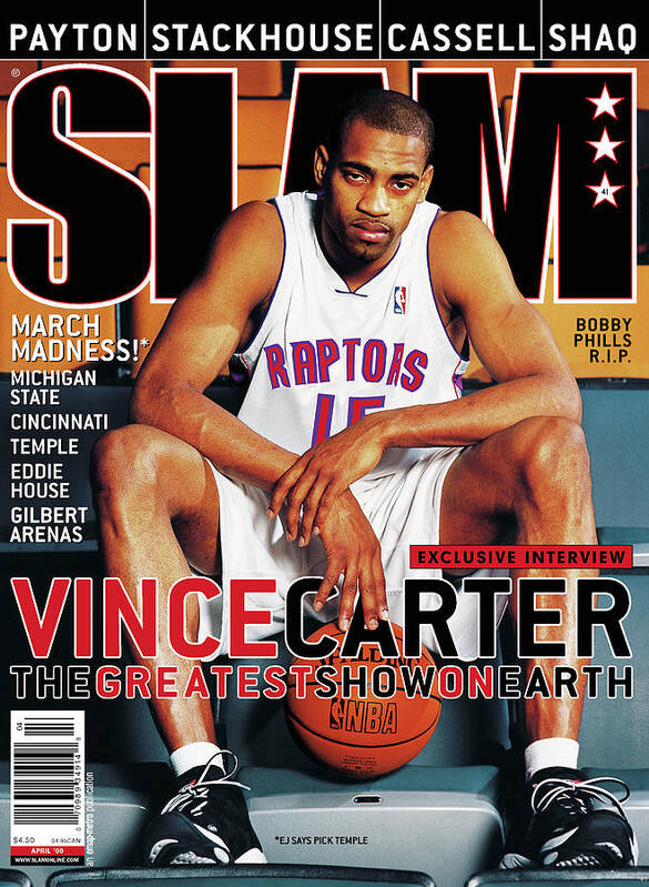 Vince Carter Poster featuring the photograph Vince Carter: The Greatest Show On Earth SLAM Cover by Clay Patrick McBride