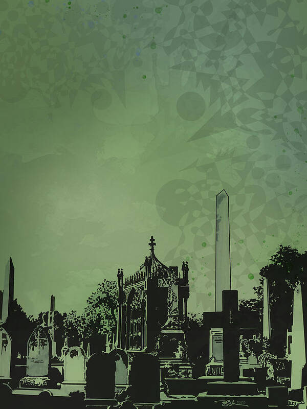 Landscape Poster featuring the digital art Hollywood Cemetery by N Blake Seals