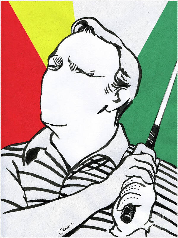 Golfer Poster featuring the painting King Swing by Olivera Cejovic