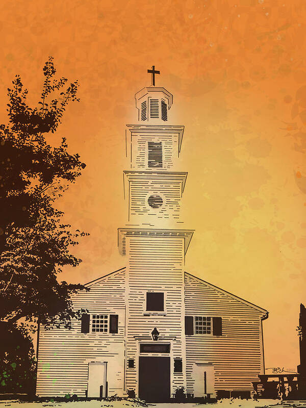 Church Poster featuring the digital art St. John's by N Blake Seals