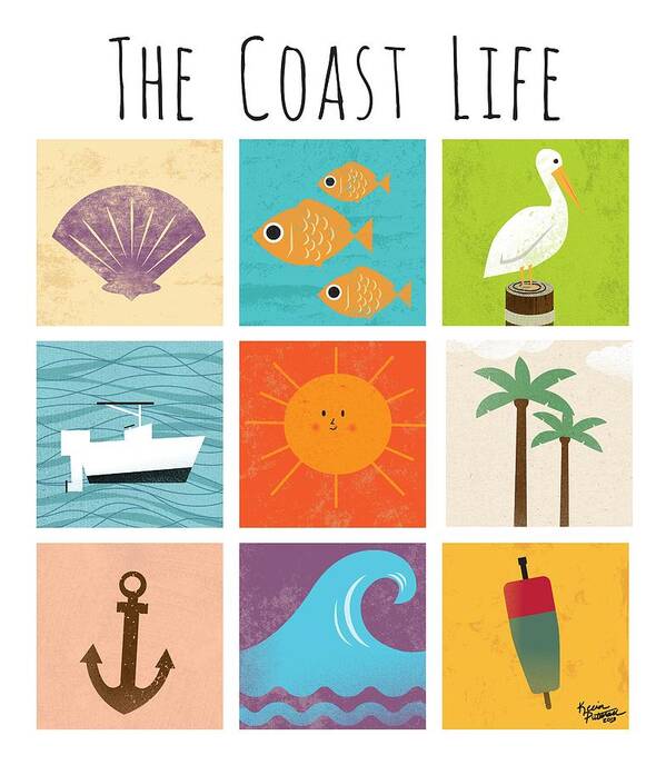 Ocean Art Print featuring the digital art The Coast Life by Kevin Putman