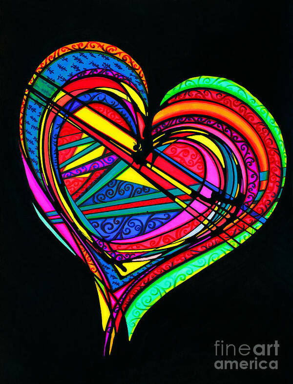 Love. Csulb Art Print featuring the drawing Heart Heart Heart by Joey Gonzalez