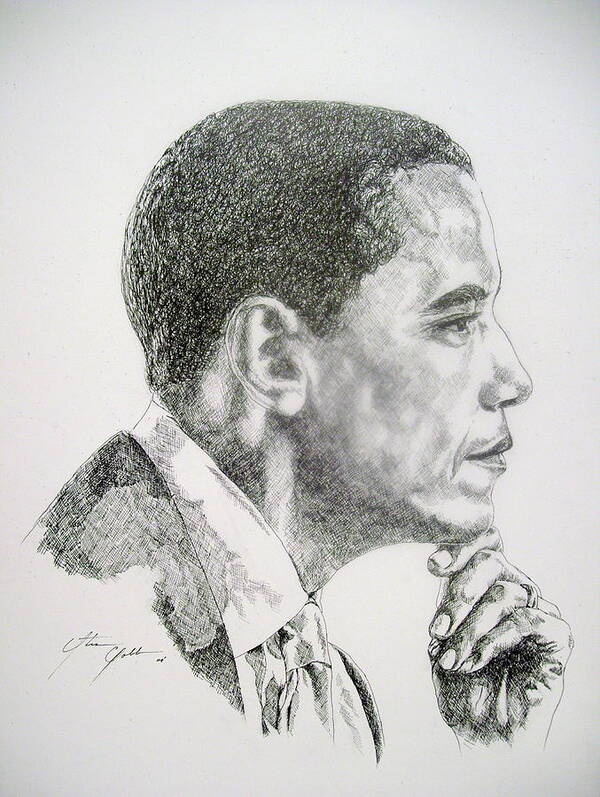 President Art Print featuring the drawing Realizing A Dream by Otis Cobb