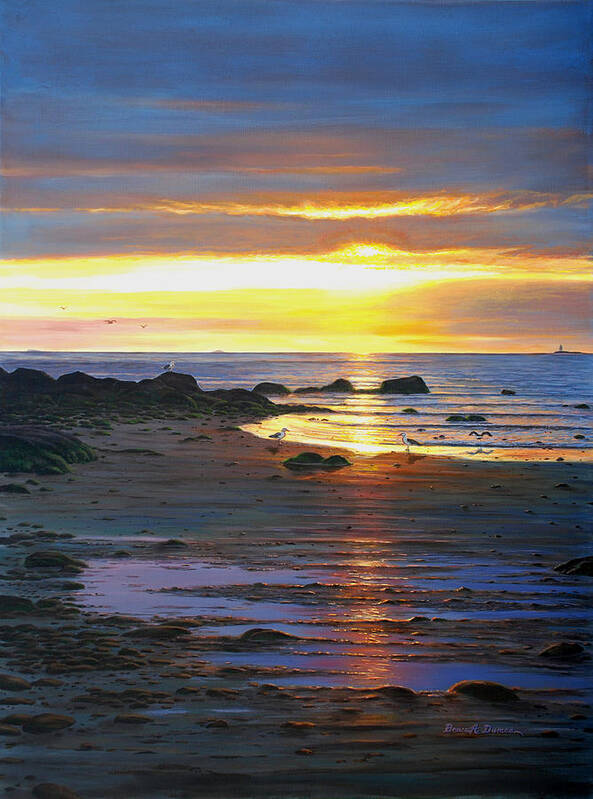Seascape Art Print featuring the painting Sunscape by Bruce Dumas