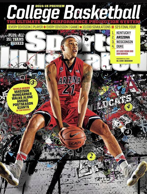 University Of Arizona Art Print featuring the photograph 2014-15 College Basketball Preview Issue Sports Illustrated Cover by Sports Illustrated
