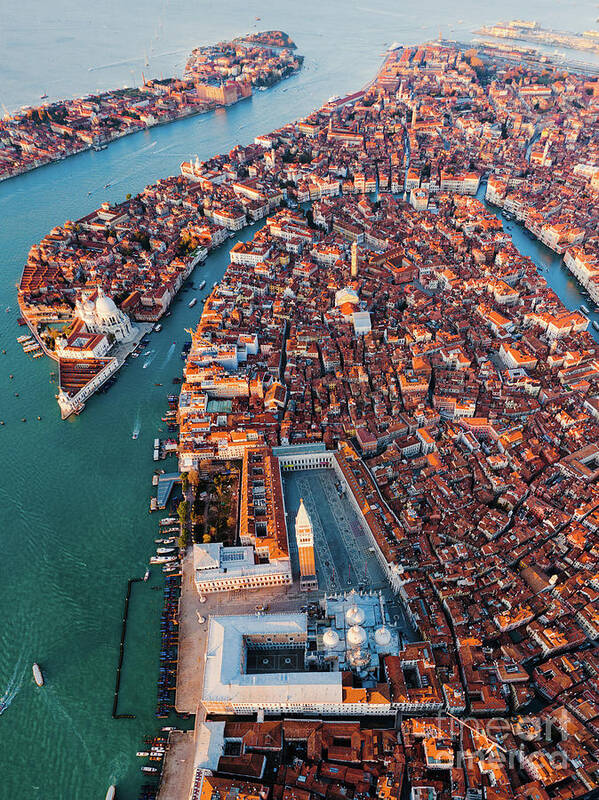 Venice Art Print featuring the photograph Aerial view of St Mark square, Venice, Italy by Matteo Colombo