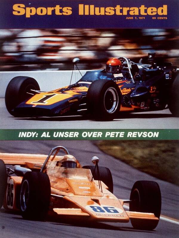 Magazine Cover Art Print featuring the photograph Al Unser Sr And Pete Revson, 1971 Indy 500 Sports Illustrated Cover by Sports Illustrated