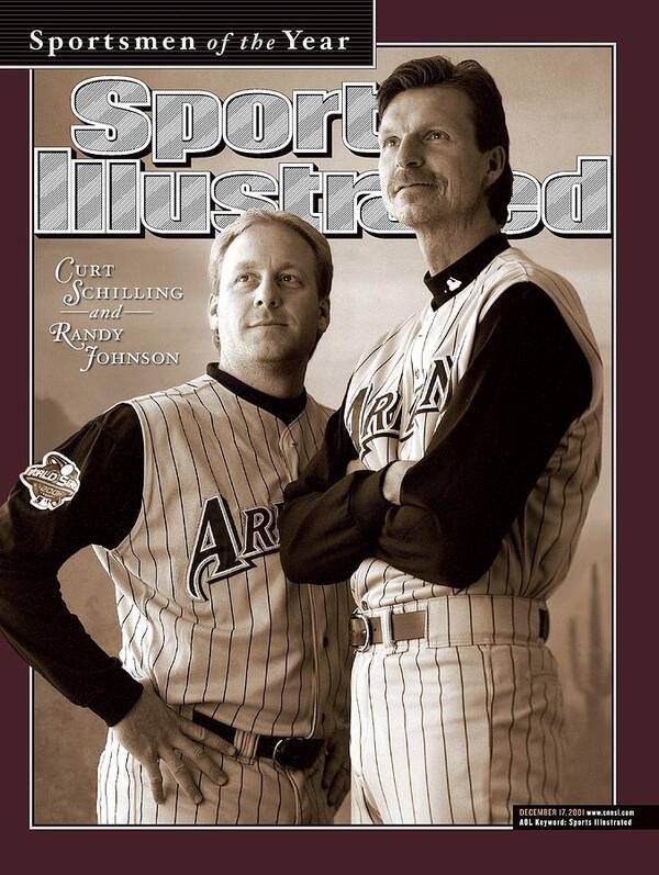 Magazine Cover Art Print featuring the photograph Arizona Diamondbacks Curt Schilling And Randy Johnson, 2001 Sports Illustrated Cover by Sports Illustrated