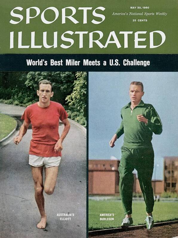 Magazine Cover Art Print featuring the photograph Australia Herb Elliott And Usa Dyrol Burleson, Track & Field Sports Illustrated Cover by Sports Illustrated