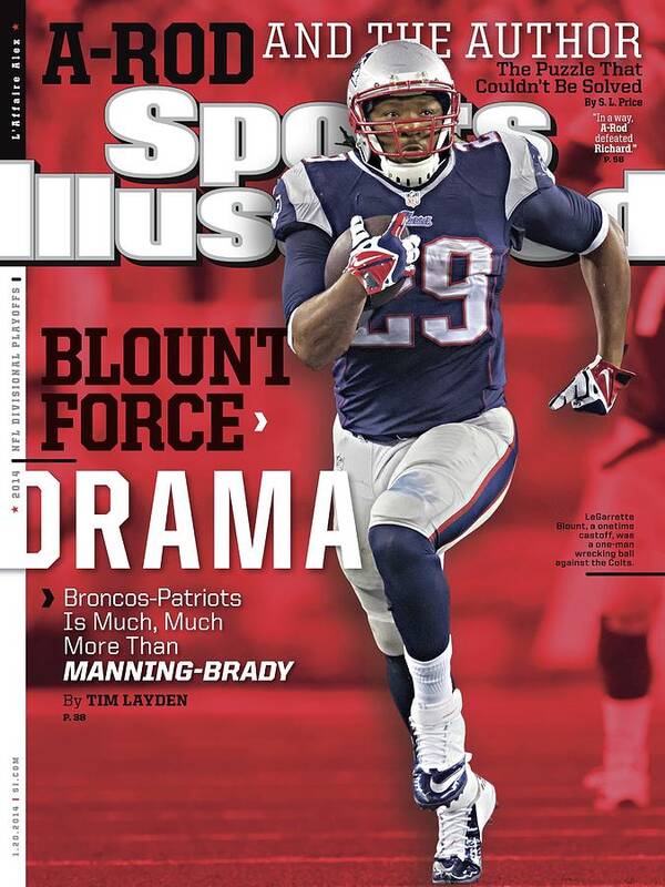 Magazine Cover Art Print featuring the photograph Blount Force Drama Broncos - Patriots Is Much, Much More Sports Illustrated Cover by Sports Illustrated